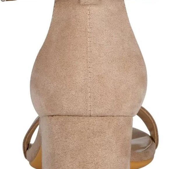 Women's Faux Leather Chunky Block Heeled Sandals 2 Inch Open Toe Ankle Strap - Picture 4 of 8